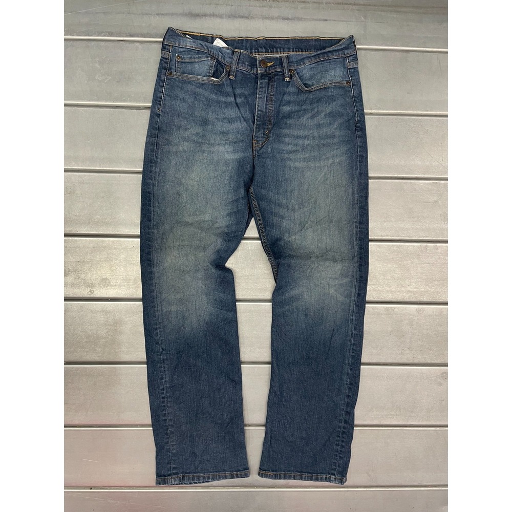 Levis 514‎ Jeans Mens 35x32 Blue Medium Wash Denim Faded Slim Straight